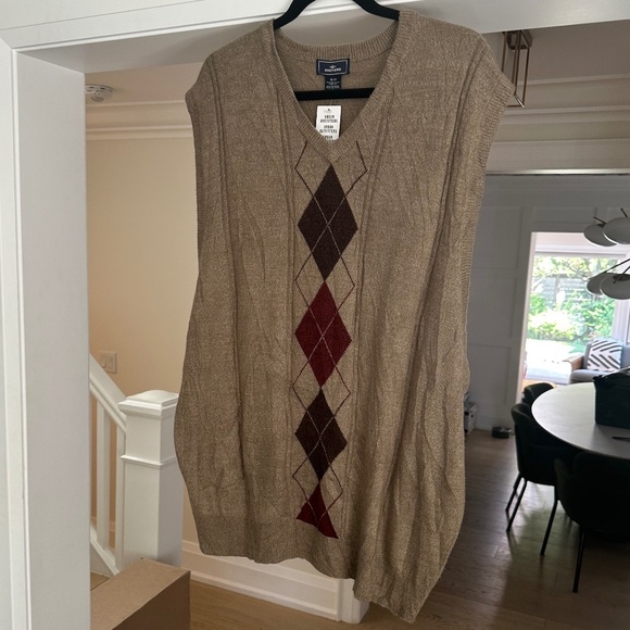 NWT Men's DOCKERS Brown Argyle Sweater Vest - Size Men's XL - Picture 4 of 10